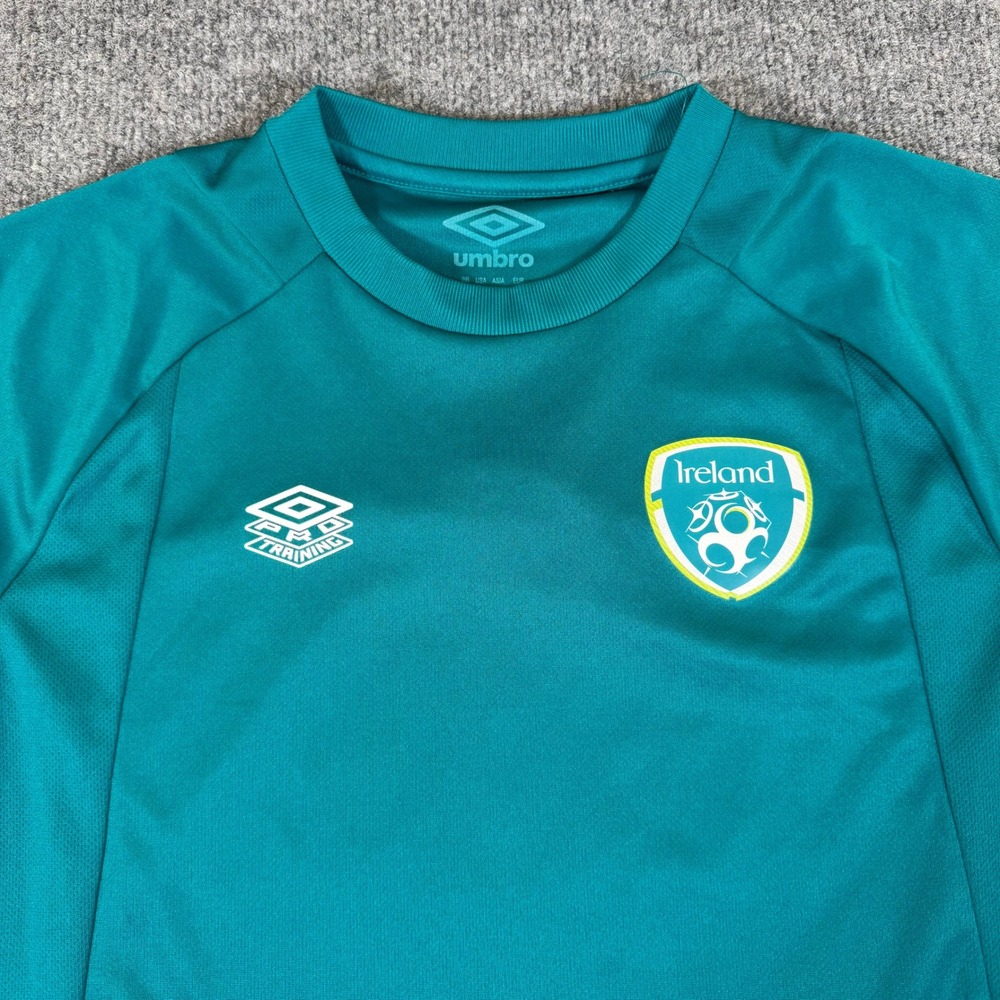 Umbro‎ Ireland Pro Training Soccer Jersey Teal Youth XL FAI Football Shirt 3174